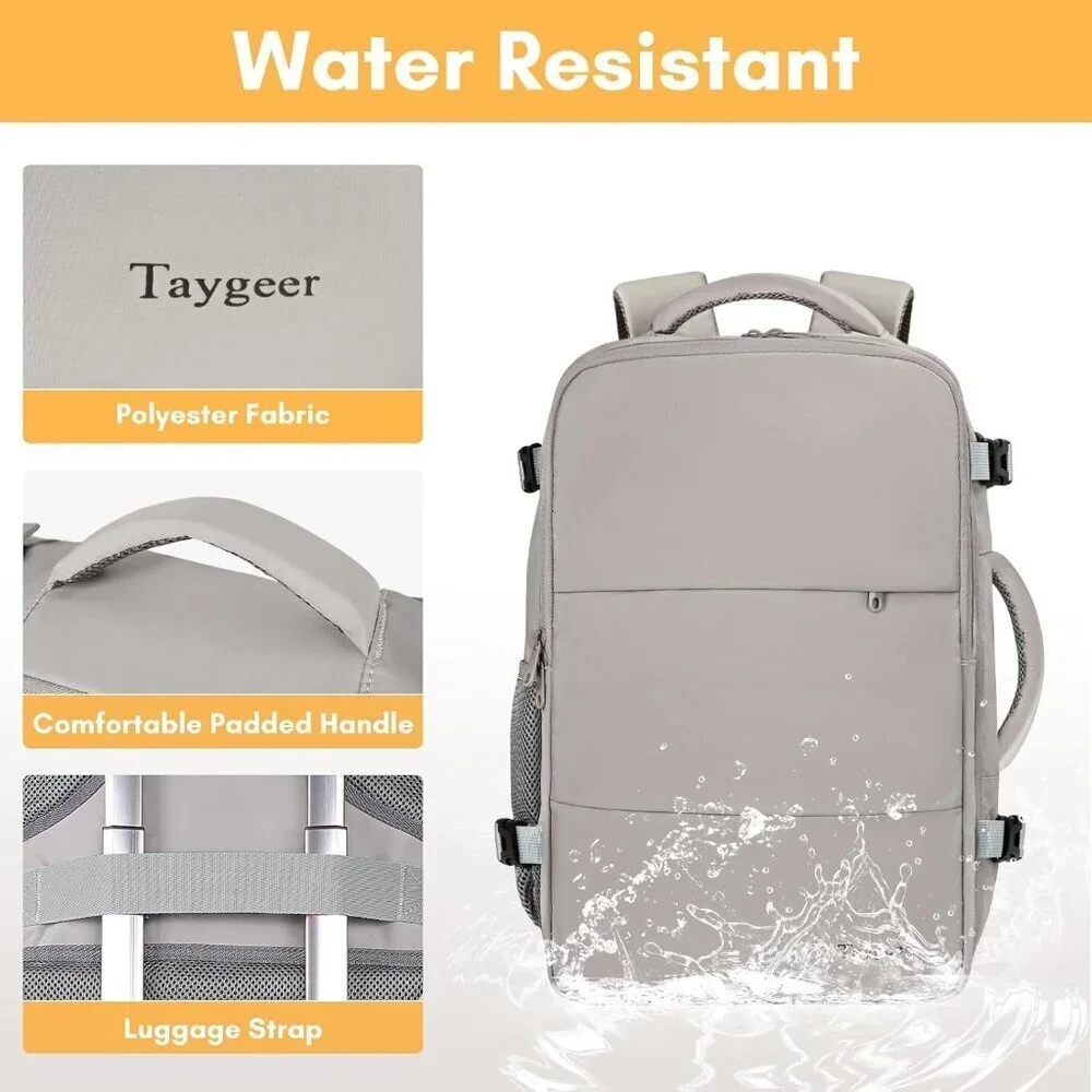 🆕 Taygeer Women's Dark-brown Travel Backpack Carry On 15.6inch Laptop Backpack